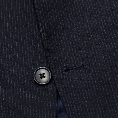 [Used] THE SUIT COMPANY Polyester wool striped 3 button suit Dark navy x dark blue [Size 165cm-4Drop] [NVY] [A/W] [Condition Rank C] [Men&