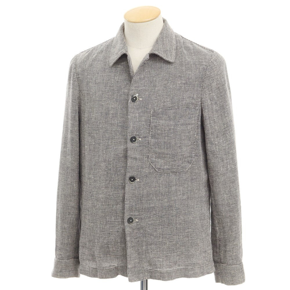 【中古】バレナ BARENA リネンコットン シャツブルゾン ネイビーxオフホワイト【サイズ44】【NVY】【S/S】【状態ランクB】【メンズ】【768996】