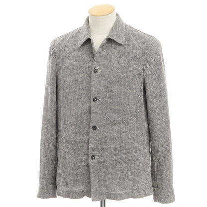 [Used] BARENA Linen Cotton Shirt Blouson Navy x Off White [Size 44] [NVY] [S/S] [Condition Rank B] ​​[Men&
