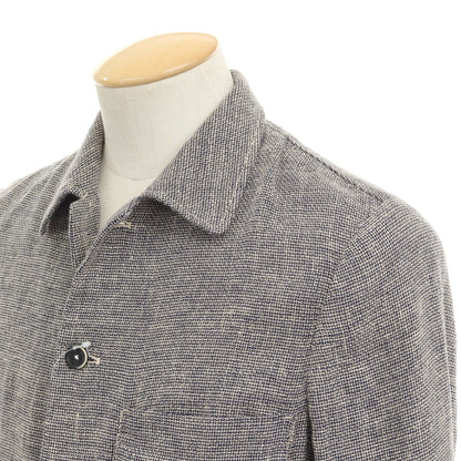 [Used] BARENA Linen Cotton Shirt Blouson Navy x Off White [Size 44] [NVY] [S/S] [Condition Rank B] ​​[Men&