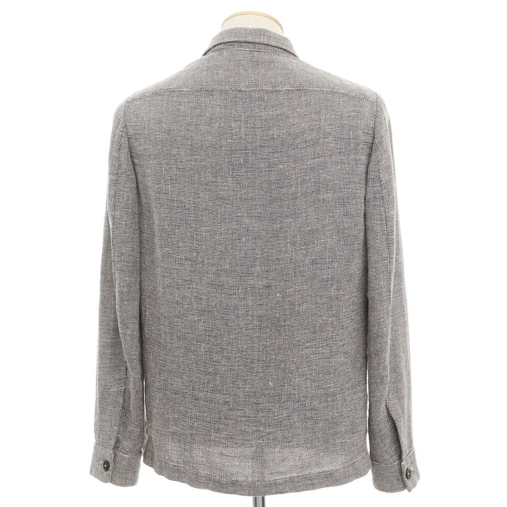 [Used] BARENA Linen Cotton Shirt Blouson Navy x Off White [Size 44] [NVY] [S/S] [Condition Rank B] ​​[Men&