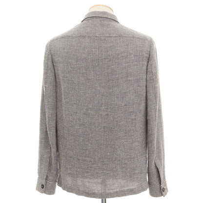 [Used] BARENA Linen Cotton Shirt Blouson Navy x Off White [Size 44] [NVY] [S/S] [Condition Rank B] ​​[Men&