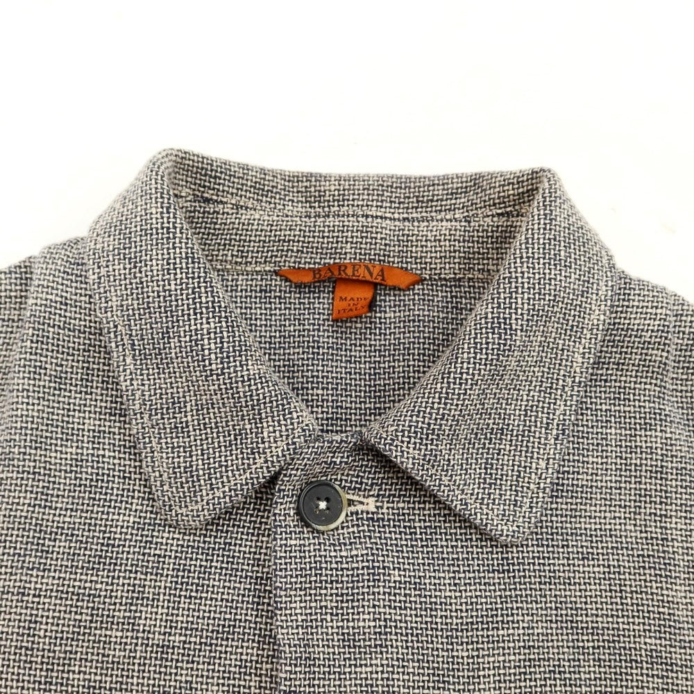 [Used] BARENA Linen Cotton Shirt Blouson Navy x Off White [Size 44] [NVY] [S/S] [Condition Rank B] ​​[Men&