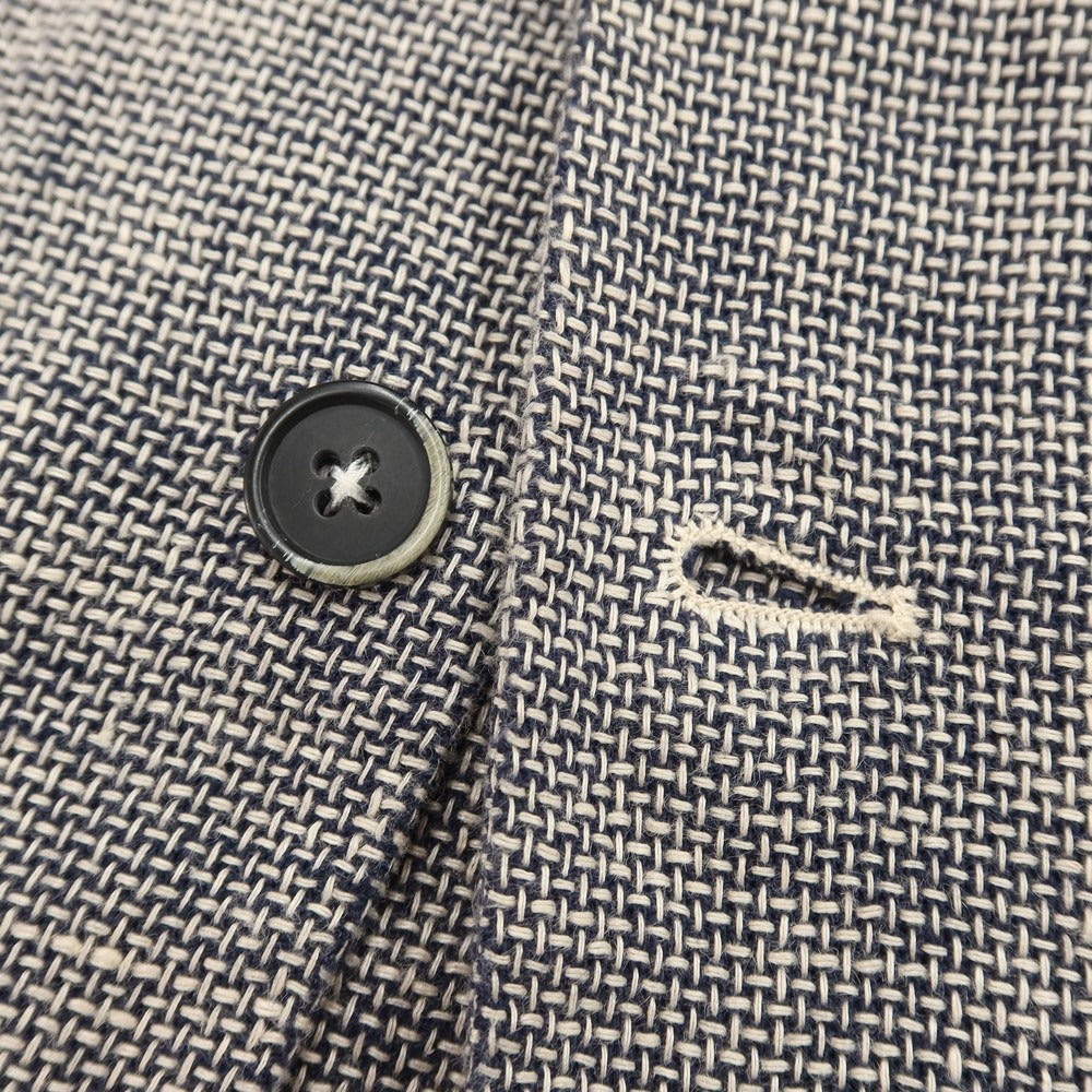 [Used] BARENA Linen Cotton Shirt Blouson Navy x Off White [Size 44] [NVY] [S/S] [Condition Rank B] ​​[Men&