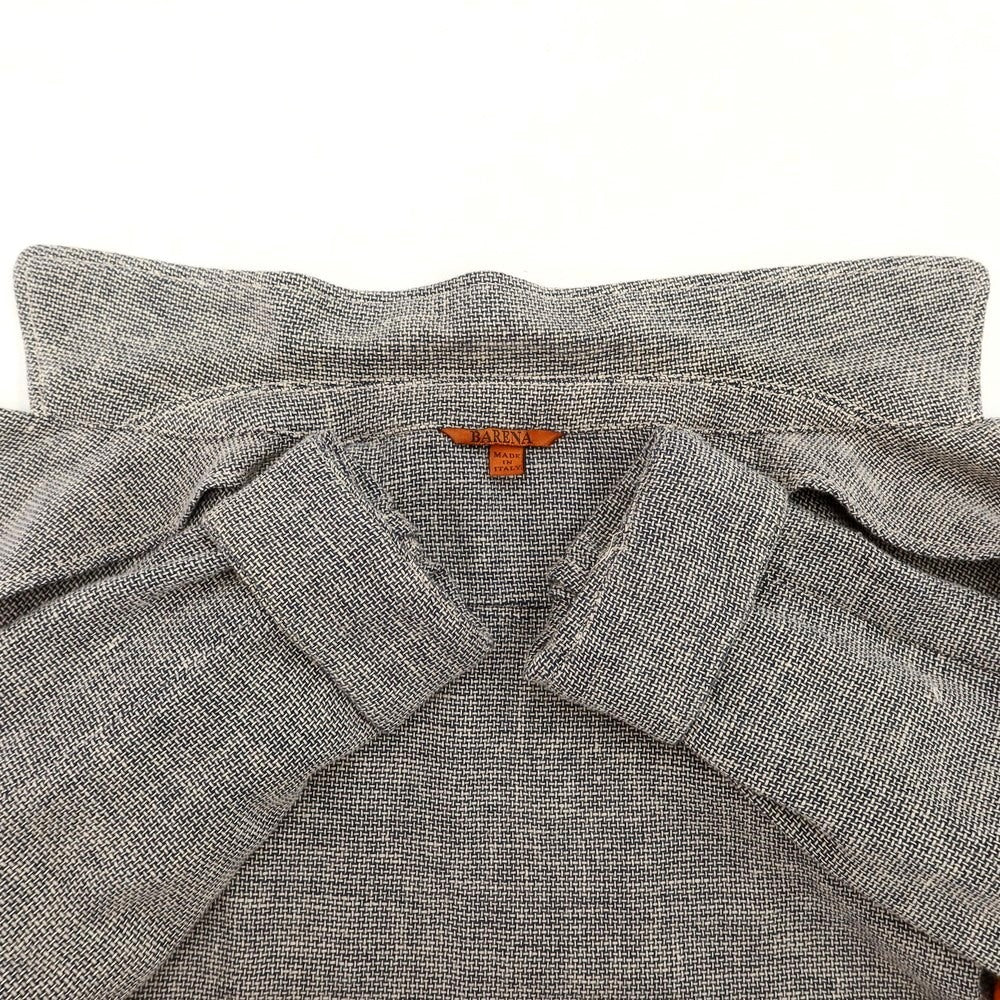 [Used] BARENA Linen Cotton Shirt Blouson Navy x Off White [Size 44] [NVY] [S/S] [Condition Rank B] ​​[Men&