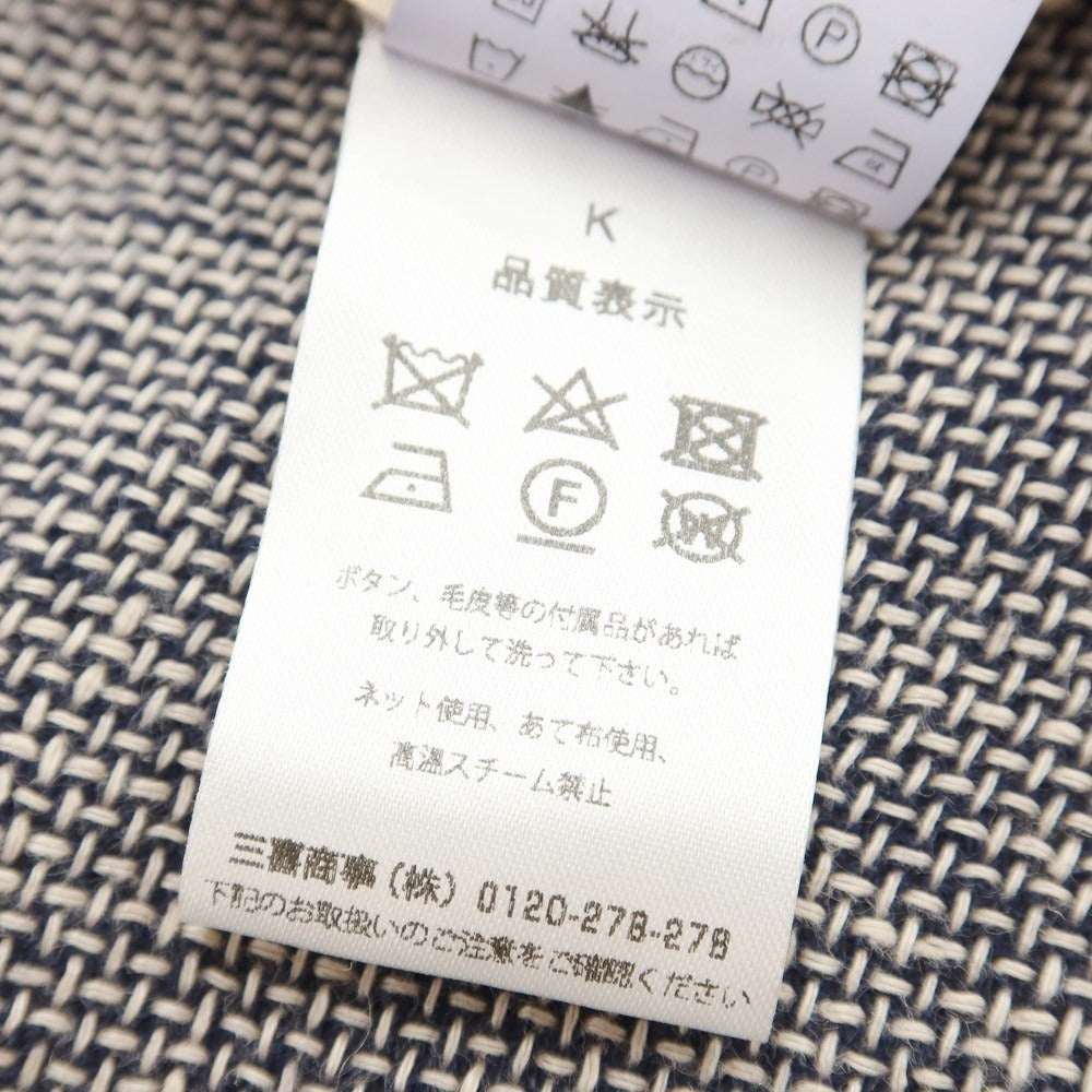 [Used] BARENA Linen Cotton Shirt Blouson Navy x Off White [Size 44] [NVY] [S/S] [Condition Rank B] ​​[Men&