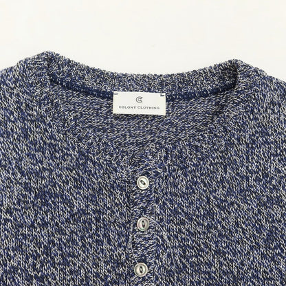 [Used] COLONY CLOTHING Cotton Henley Neck Pullover Knit Navy [Size S] [NVY] [S/S] [Condition Rank B] ​​[Men&