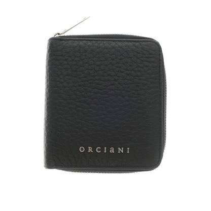 [Used] ORCIANI Shrink Leather Zip Around Bi-Fold Wallet Black [BLK] [S/S/A/W] [Condition Rank A] [Men&