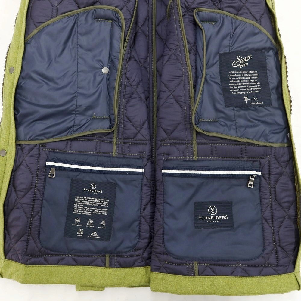 [Used] SCHNEIDERS Wool Nylon Cashmere Quilted Blouson Tea Green [Size 50] [GRN] [A/W] [Condition Rank B] ​​[Men&