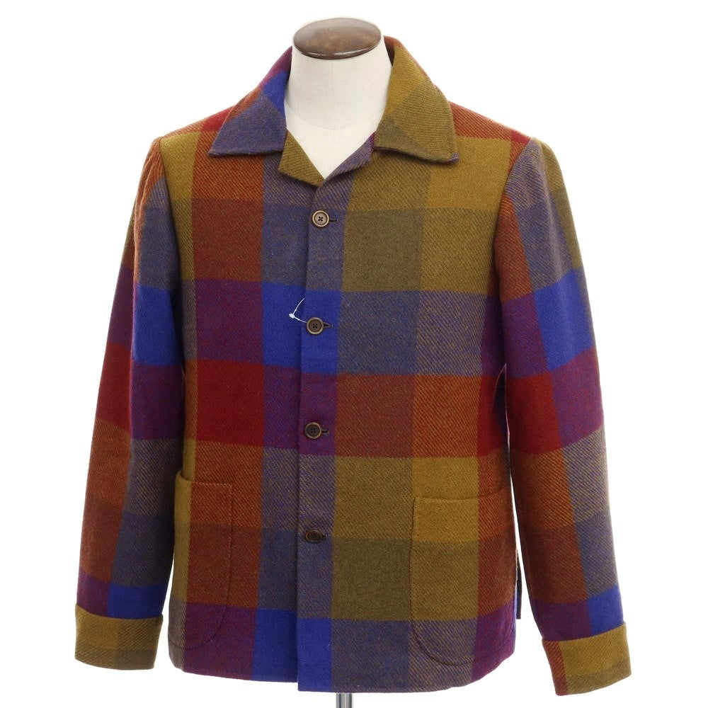 [Used] Anna Matuozzo Wool Tweed Coverall Shirt Jacket Olive x Mustard x Blue [Size 50] [KAK] [A/W] [Condition Rank B] ​​[Men&