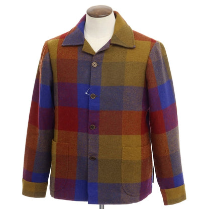 [Used] Anna Matuozzo Wool Tweed Coverall Shirt Jacket Olive x Mustard x Blue [Size 50] [KAK] [A/W] [Condition Rank B] ​​[Men&
