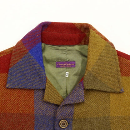 [Used] Anna Matuozzo Wool Tweed Coverall Shirt Jacket Olive x Mustard x Blue [Size 50] [KAK] [A/W] [Condition Rank B] ​​[Men&