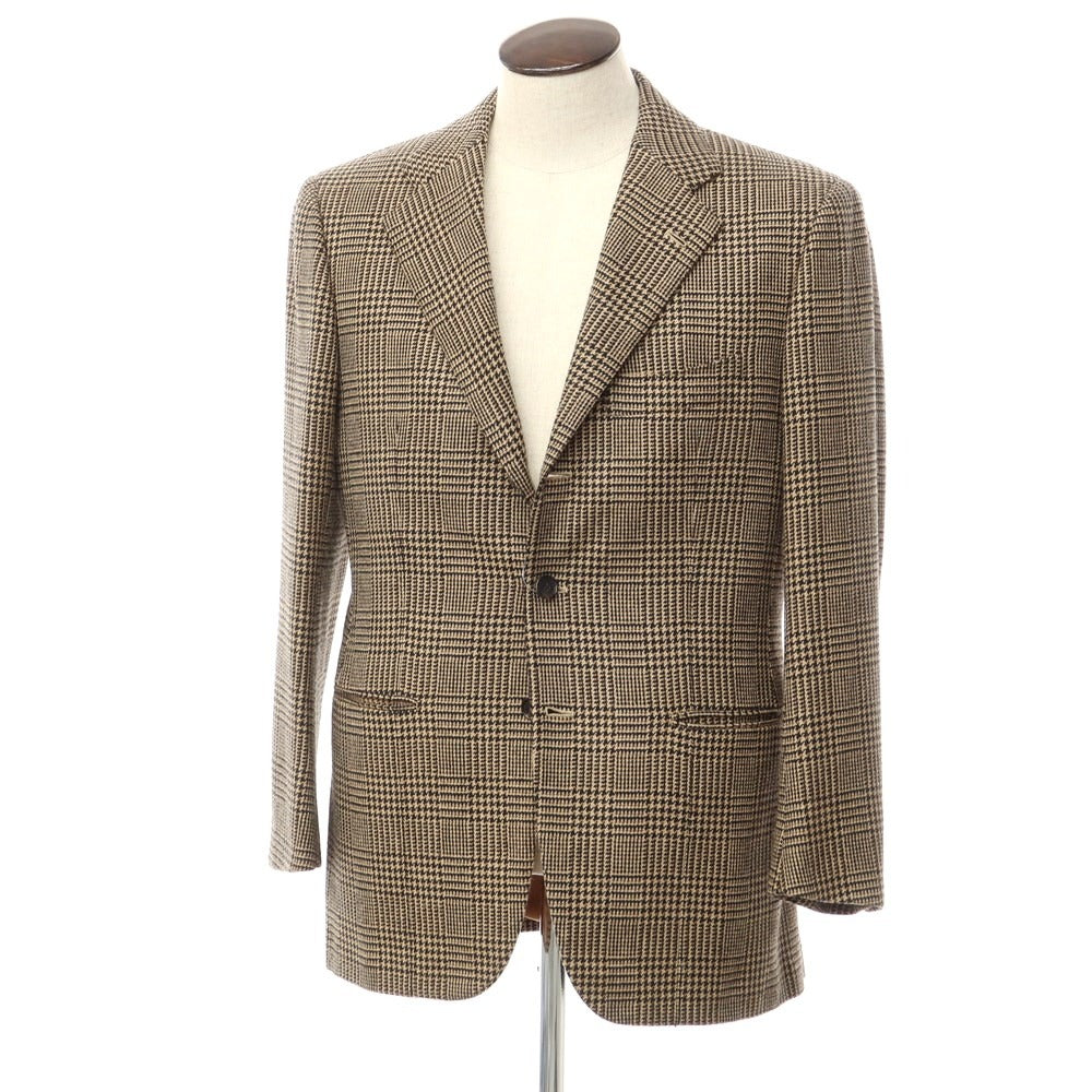 [Used] Cesare Attolini Camel Check 3B Tailored Jacket Brown x Black [Size 50 Drop 7] [BRW] [A/W] [Condition Rank B] ​​[Men&