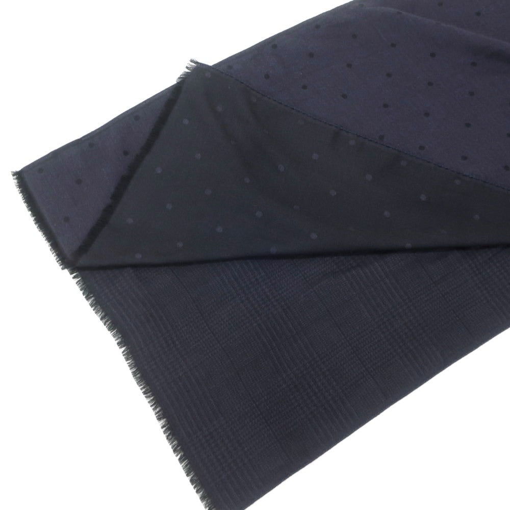 [Used] CRUCIANI Wool Silk Cashmere Dot Check Stole Dark Navy x Black [BLK] [A/W] [Condition Rank B] ​​[Men&