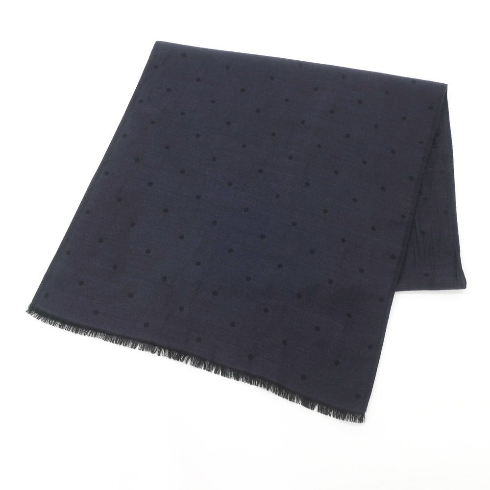 [Used] CRUCIANI Wool Silk Cashmere Dot Check Stole Dark Navy x Black [BLK] [A/W] [Condition Rank B] ​​[Men&