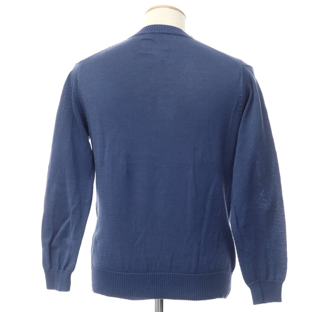 [Used] Thibaut Van Der Straete Cotton Crew Neck Pullover Knit Dark Blue [M] [Condition Rank C] [Men&