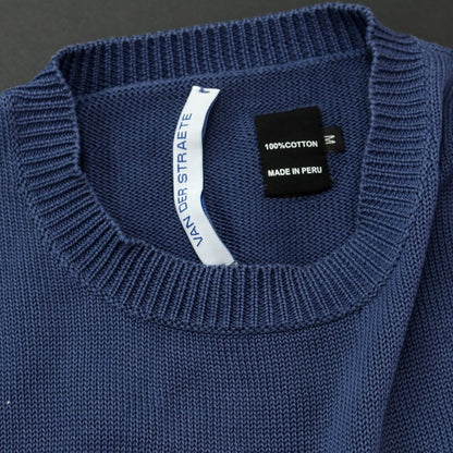 [Used] Thibaut Van Der Straete Cotton Crew Neck Pullover Knit Dark Blue [M] [Condition Rank C] [Men&