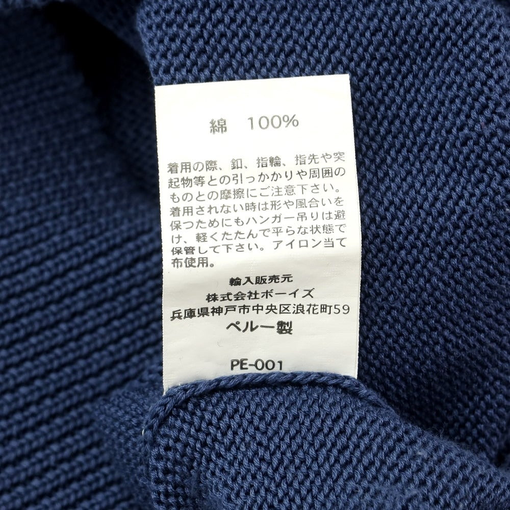 [Used] Thibaut Van Der Straete Cotton Crew Neck Pullover Knit Dark Blue [M] [Condition Rank C] [Men&