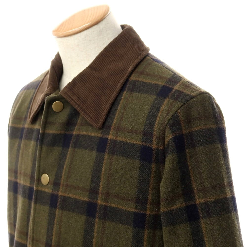 [Used] A.P.C. Wool polyester check padded coverall blouson olive x navy [Size XS] [GRN] [A/W] [Condition rank B] ​​[Men&