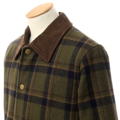 [Used] A.P.C. Wool polyester check padded coverall blouson olive x navy [Size XS] [GRN] [A/W] [Condition rank B] ​​[Men&