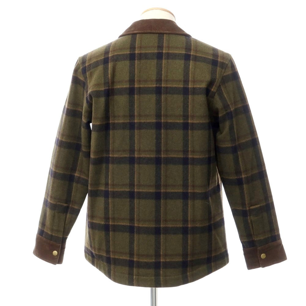 [Used] A.P.C. Wool polyester check padded coverall blouson olive x navy [Size XS] [GRN] [A/W] [Condition rank B] ​​[Men&