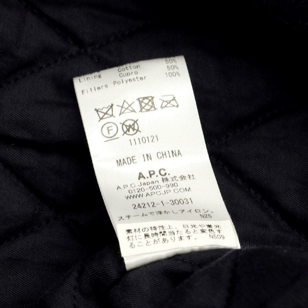 [Used] A.P.C. Wool polyester check padded coverall blouson olive x navy [Size XS] [GRN] [A/W] [Condition rank B] ​​[Men&