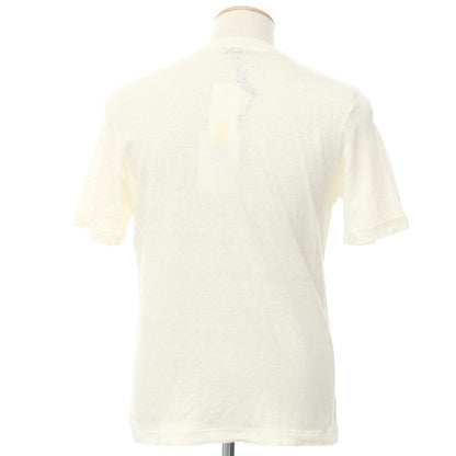 [Used] SCAGLIONE Linen Crew Neck Short Sleeve T-Shirt Ivory [XS] [Condition Rank C] [Men&