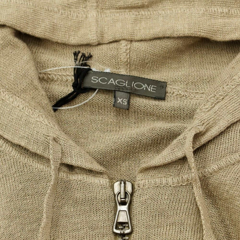 [Used] SCAGLIONE Linen Zip-up Cardigan Dark Beige [XS] [Condition Rank D] [Men&