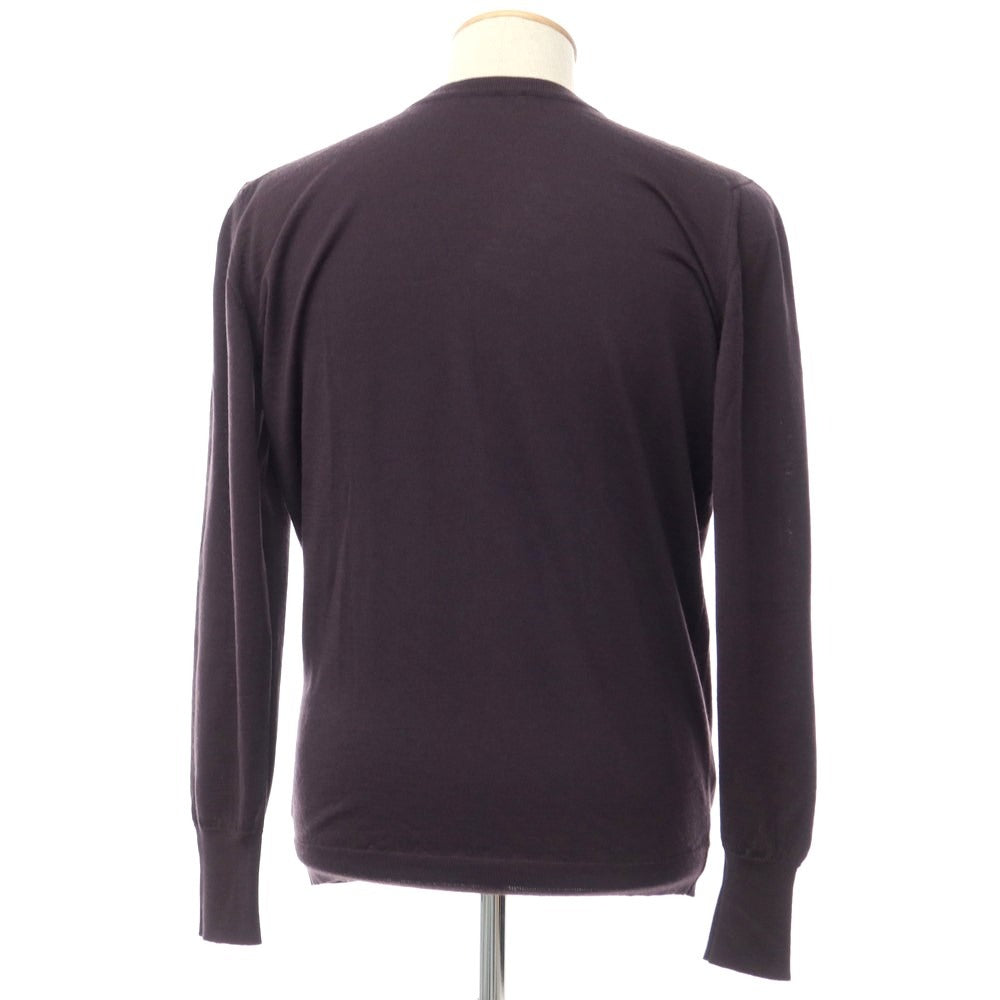 [Used] John Smedley Wool Henley Pullover Knit Dark Purple [Size M] [PUP] [A/W] [Condition Rank B] ​​[Men&