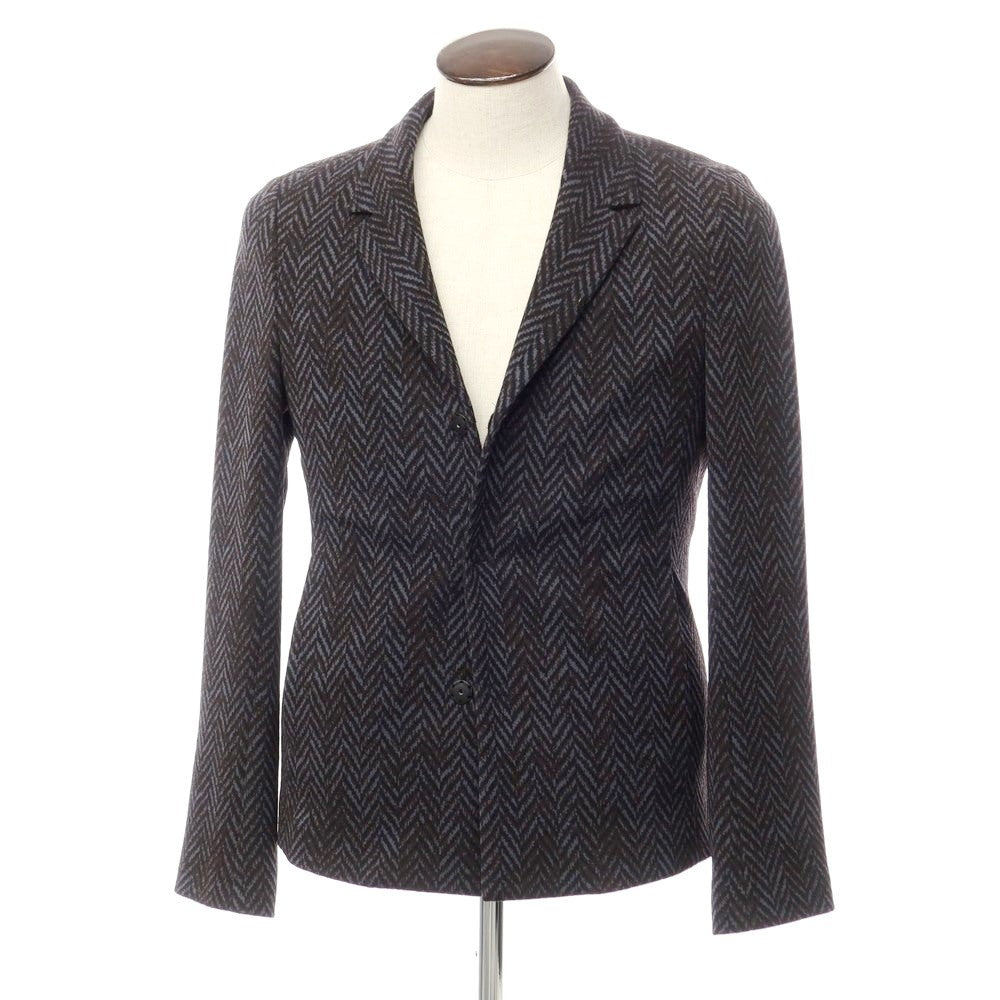 [Used] [Unused] Emporio Armani EMPORIO ARMANI Wool polyester jersey jacket Black navy x blue gray [Size 48] [BLK] [A/W] [Condition rank S] [Men&