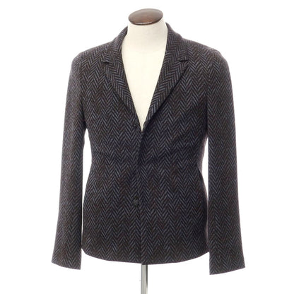 [Used] [Unused] Emporio Armani EMPORIO ARMANI Wool polyester jersey jacket Black navy x blue gray [Size 48] [BLK] [A/W] [Condition rank S] [Men&