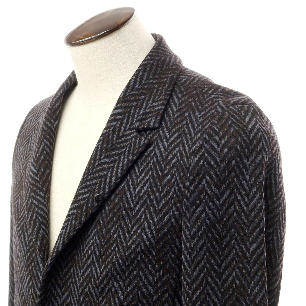 [Used] [Unused] Emporio Armani EMPORIO ARMANI Wool polyester jersey jacket Black navy x blue gray [Size 48] [BLK] [A/W] [Condition rank S] [Men&