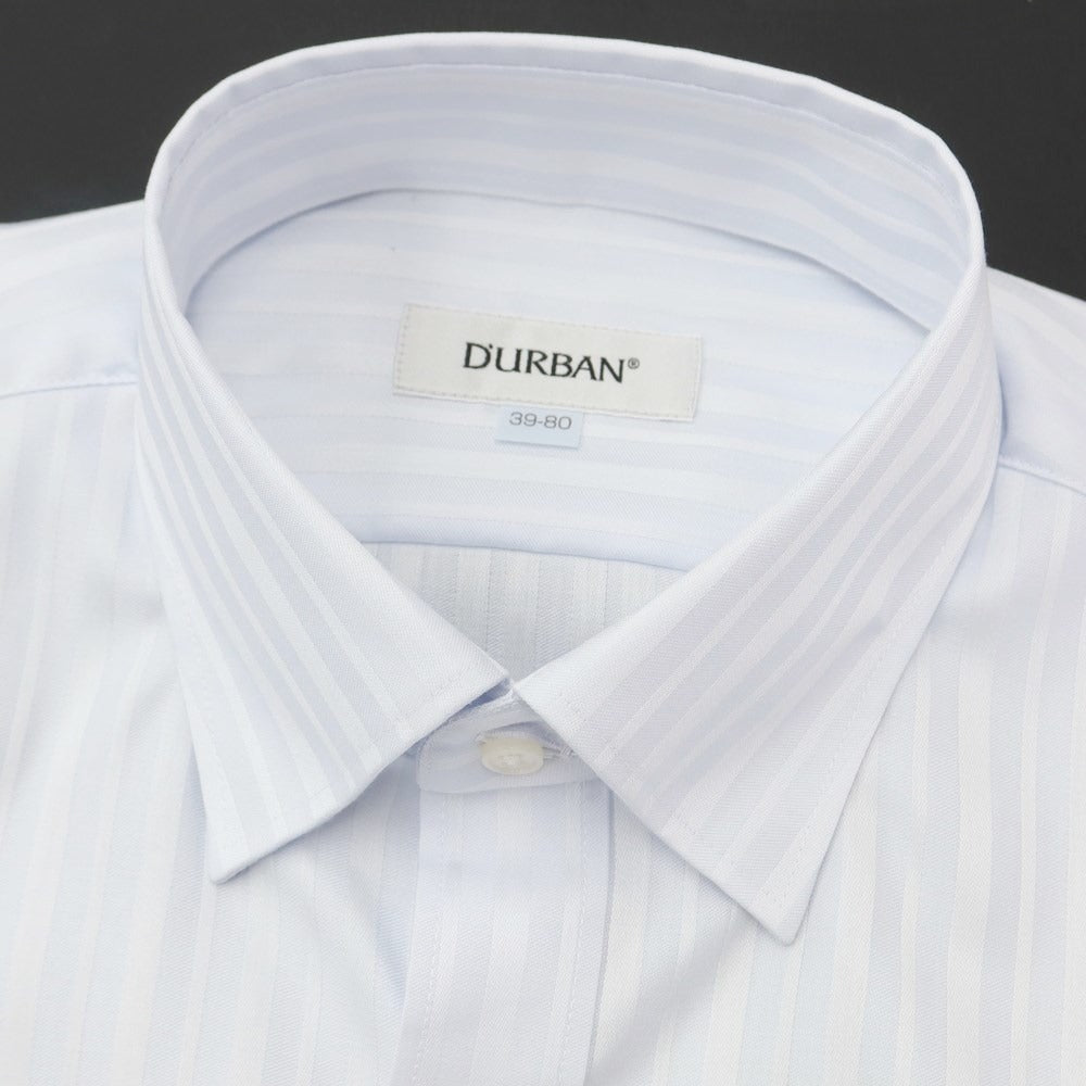 【未使用】ダーバン D’URBAN コットン ストライプ織り スナップダウン ドレスシャツ アイスブルー【サイズ38-84】【メンズ】