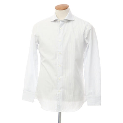 [Used] [Unused] BGR bgr Cotton Striped Horizontal Collar Dress Shirt White x Blue Gray [Size 39-82] [WHT] [S/S/A/W] [Condition Rank S] [Men&