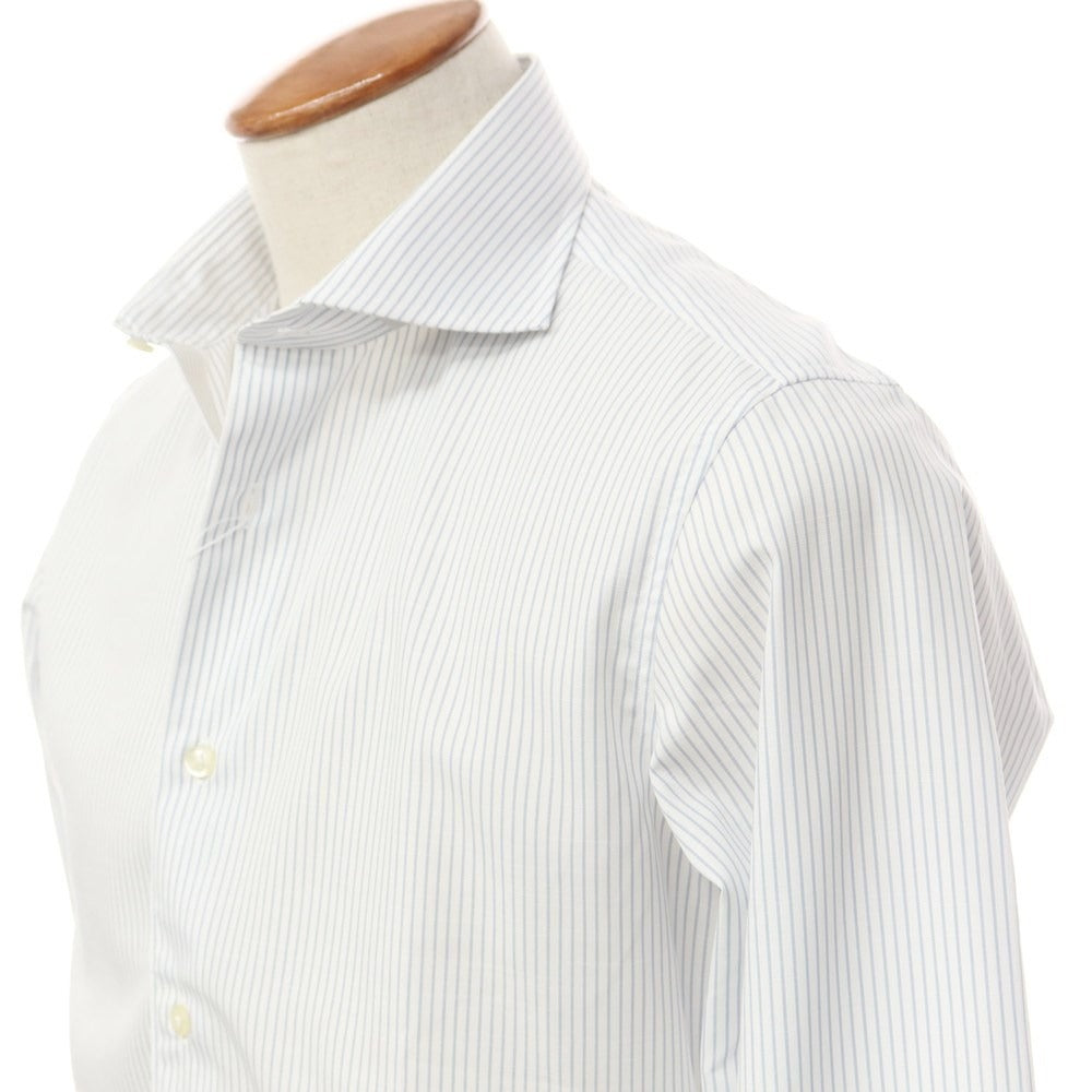 [Used] [Unused] BGR bgr Cotton Striped Horizontal Collar Dress Shirt White x Blue Gray [Size 39-82] [WHT] [S/S/A/W] [Condition Rank S] [Men&