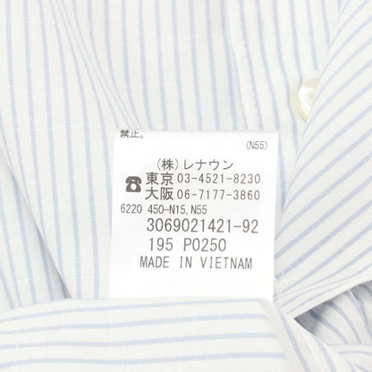 [Used] [Unused] BGR bgr Cotton Striped Horizontal Collar Dress Shirt White x Blue Gray [Size 39-82] [WHT] [S/S/A/W] [Condition Rank S] [Men&