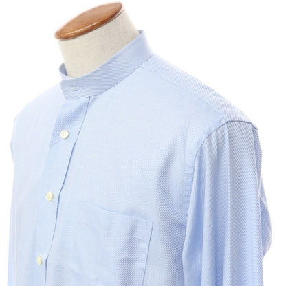 [Used] TRUSSARDI Cotton Band Collar Casual Shirt Light Blue x White [Size M] [BLU] [S/S/A/W] [Condition Rank A] [Men&