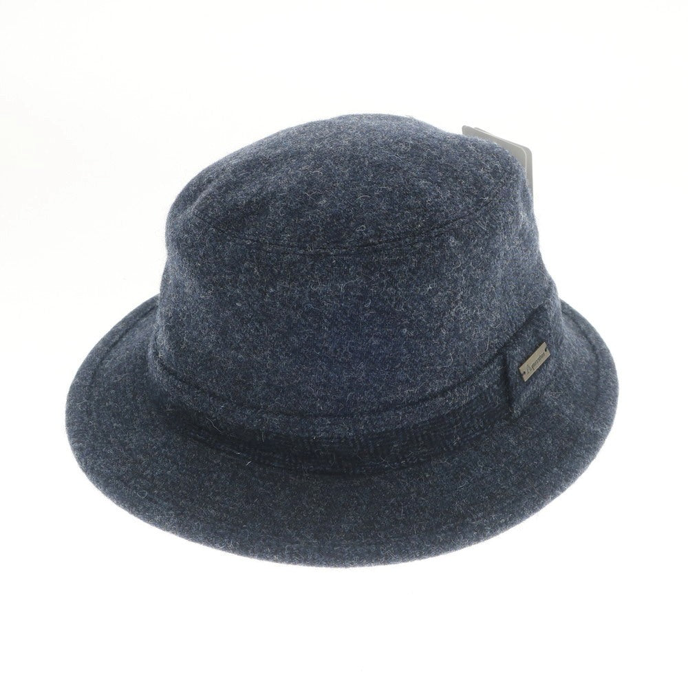 【中古】アクアスキュータム Aquascutum ツイードウール ハット ネイビーブルーxブラック【サイズM~S】【NVY】【A/W】【状態ランクA】【メンズ】【768996】