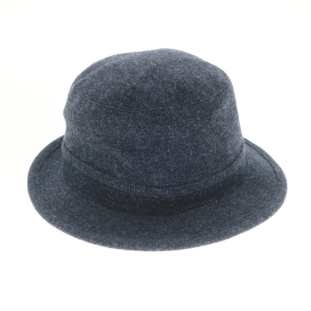 【中古】アクアスキュータム Aquascutum ツイードウール ハット ネイビーブルーxブラック【サイズM~S】【NVY】【A/W】【状態ランクA】【メンズ】【768996】