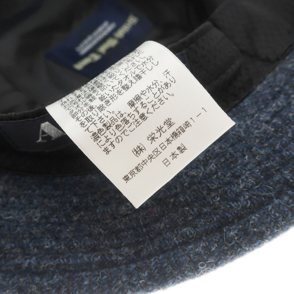 [Used] Aquascutum Tweed Wool Hat Navy Blue x Black [Size M-S] [NVY] [A/W] [Condition Rank A] [Men&