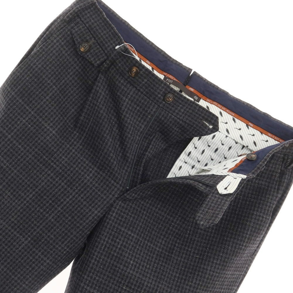 [Used] PT01 Wool Cotton Check Casual Slacks Pants Gray x Black [Size 48] [GRY] [A/W] [Condition Rank C] [Men&