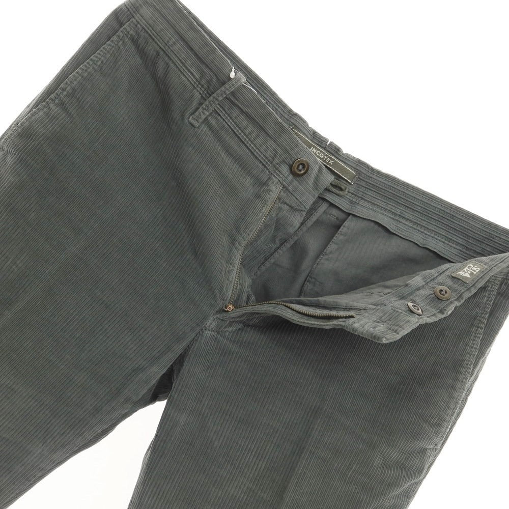[Used] INCOTEX Cotton Corduroy Slacks Pants Grayish Green [Size 34] [GRN] [A/W] [Condition Rank C] [Men&