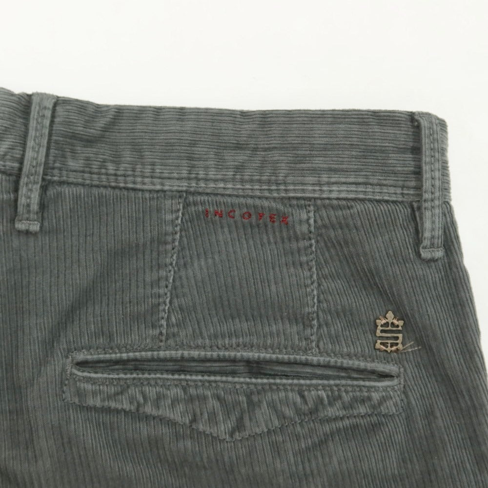 [Used] INCOTEX Cotton Corduroy Slacks Pants Grayish Green [Size 34] [GRN] [A/W] [Condition Rank C] [Men&