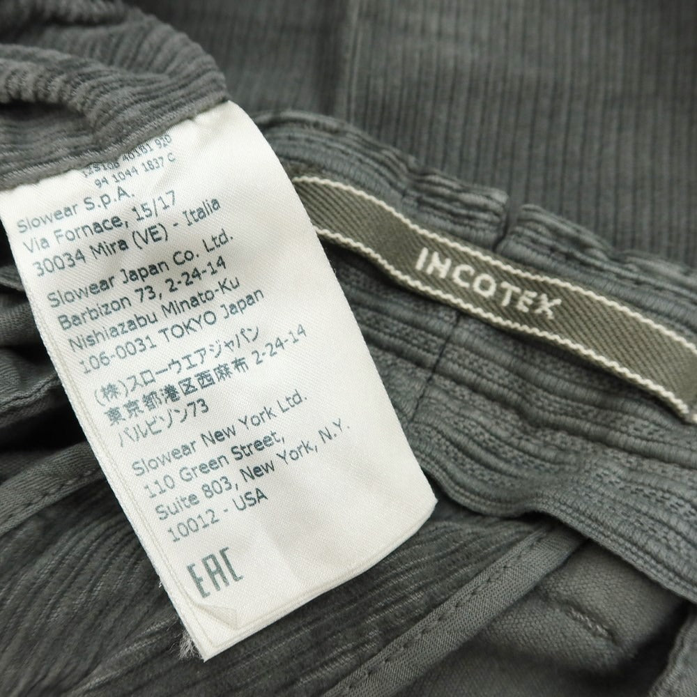 [Used] INCOTEX Cotton Corduroy Slacks Pants Grayish Green [Size 34] [GRN] [A/W] [Condition Rank C] [Men&