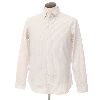 [Used] BOLZONELLA Oxford Stripe BD Shirt White x Brown [Size 41] [BRW] [S/S/A/W] [Condition Rank B] ​​[Men&