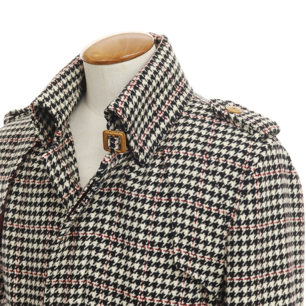 [Used] Morgan Homme Wool Polyester Houndstooth Single Trench Coat Off White x Black [Size M] [WHT] [A/W] [Condition Rank B] ​​[Men&