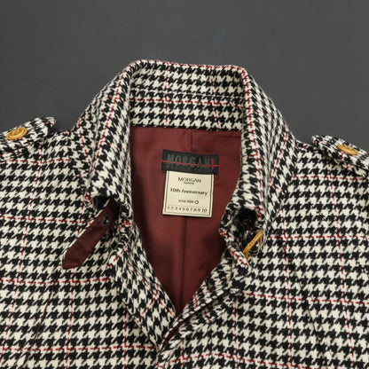 [Used] Morgan Homme Wool Polyester Houndstooth Single Trench Coat Off White x Black [Size M] [WHT] [A/W] [Condition Rank B] ​​[Men&