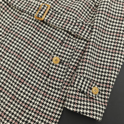 [Used] Morgan Homme Wool Polyester Houndstooth Single Trench Coat Off White x Black [Size M] [WHT] [A/W] [Condition Rank B] ​​[Men&