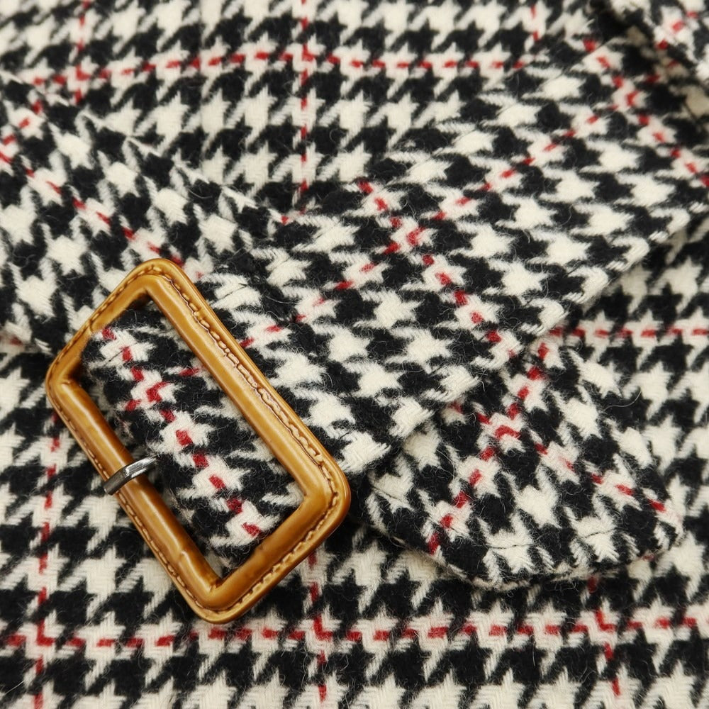 [Used] Morgan Homme Wool Polyester Houndstooth Single Trench Coat Off White x Black [Size M] [WHT] [A/W] [Condition Rank B] ​​[Men&