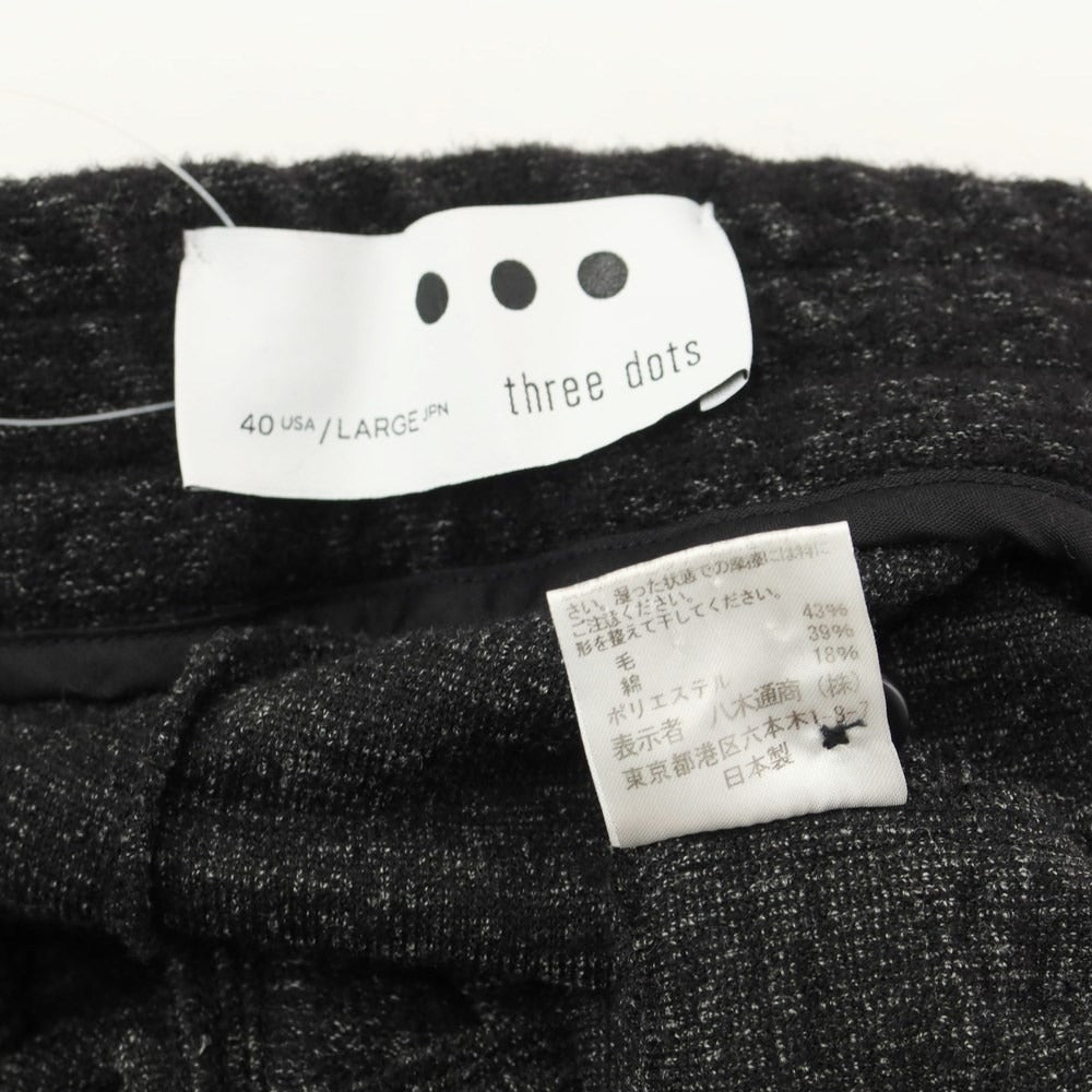 [Used] Three Dots Wool Cotton Easy Pants Slacks Black [Size LARGE] [BLK] [A/W] [Condition Rank B] ​​[Men&